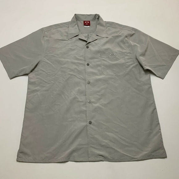 Oakley Mens Short Sleeve Metal Button Front - Picture 1 of 6